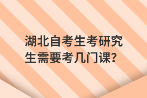 湖北自考生考研究生需要考幾門課？