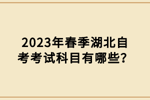 2023年春季湖北自考考試科目有哪些？