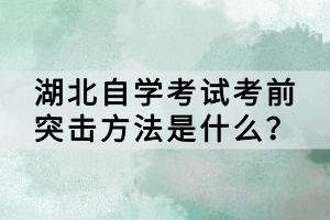 湖北自學(xué)考試考前突擊方法是什么？