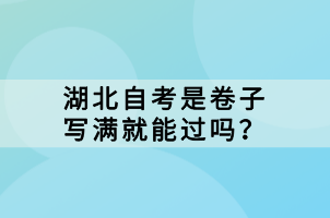 湖北自考是卷子寫滿就能過嗎？