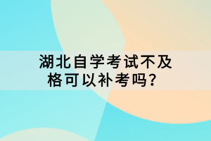 湖北自學(xué)考試不及格可以補(bǔ)考嗎？