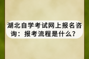 湖北自學(xué)考試網(wǎng)上報名咨詢：報考流程是什么？