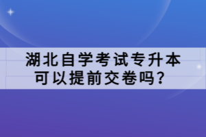 湖北自學(xué)考試專升本可以提前交卷嗎？