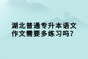 湖北普通專升本語文作文需要多練習嗎？