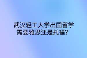 武漢輕工大學(xué)出國(guó)留學(xué)需要雅思還是托福？