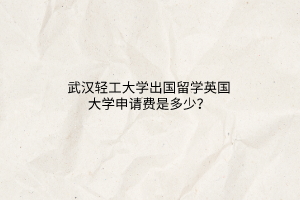 武漢輕工大學(xué)出國(guó)留學(xué)英國(guó)大學(xué)申請(qǐng)費(fèi)是多少？