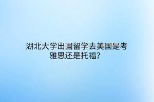 湖北大學(xué)出國留學(xué)去美國是考雅思還是托福？