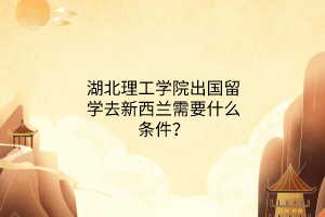 湖北理工學(xué)院出國(guó)留學(xué)去新西蘭需要什么條件？