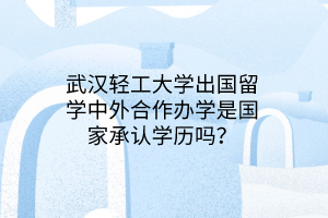 武漢輕工大學(xué)出國留學(xué)中外合作辦學(xué)是國家承認(rèn)學(xué)歷嗎？
