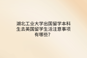 湖北工業(yè)大學(xué)出國留學(xué)本科生去英國留學(xué)生活注意事項有哪些？