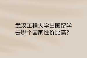 武漢工程大學(xué)出國留學(xué)去哪個國家性價比高？