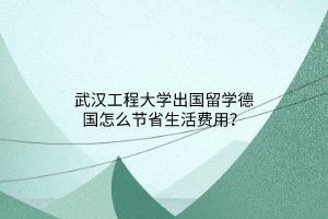 武漢工程大學(xué)出國留學(xué)德國怎么節(jié)省生活費(fèi)用？