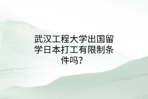 武漢工程大學(xué)出國留學(xué)日本打工有限制條件嗎？