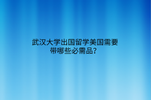 武漢大學(xué)出國(guó)留學(xué)美國(guó)需要帶哪些必需品？