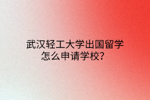 武漢輕工大學(xué)出國留學(xué)怎么申請(qǐng)學(xué)校？