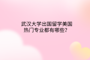 武漢大學(xué)出國留學(xué)美國熱門專業(yè)都有哪些？