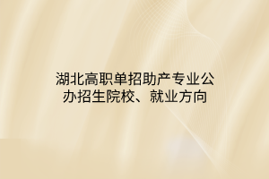 湖北高職單招助產(chǎn)專業(yè)公辦招生院校、就業(yè)方向