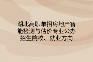 湖北高職單招房地產(chǎn)智能檢測(cè)與估價(jià)專(zhuān)業(yè)公辦招生院校、就業(yè)方向