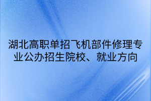 湖北高職單招飛機部件修理專業(yè)公辦招生院校、就業(yè)方向