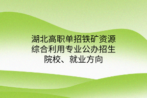 湖北高職單招鐵礦資源綜合利用專業(yè)公辦招生院校、就業(yè)方向