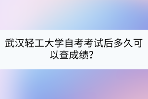 武漢輕工大學自考考試后多久可以查成績？