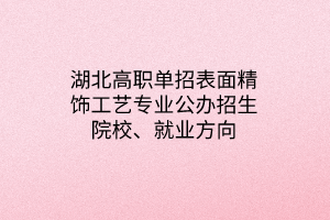 湖北高職單招表面精飾工藝專(zhuān)業(yè)公辦招生院校、就業(yè)方向