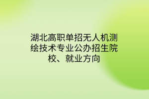 湖北高職單招無人機(jī)測繪技術(shù)專業(yè)公辦招生院校、就業(yè)方向