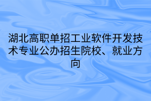 湖北高職單招工業(yè)軟件開(kāi)發(fā)技術(shù)專(zhuān)業(yè)公辦招生院校、就業(yè)方向