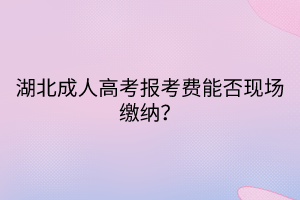 湖北成人高考報考費能否現(xiàn)場繳納？