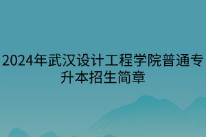 2024年武漢設計工程學院普通專升本招生簡章(2)