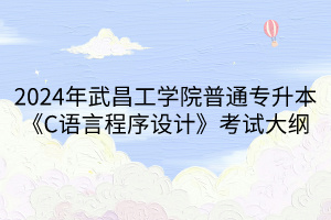 2024年武昌工學(xué)院普通專(zhuān)升本《C語(yǔ)言程序設(shè)計(jì)》考試大綱