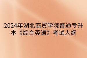 2024年湖北商貿(mào)學(xué)院普通專升本《綜合英語》考試大綱(1)