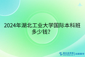 2024年湖北工業(yè)大學(xué)國際本科班多少錢？(1)