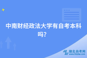 中南財經(jīng)政法大學(xué)有自考本科嗎？