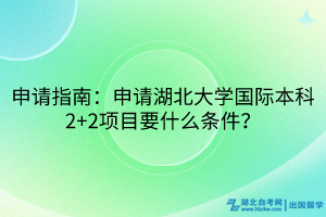 申請指南：申請湖北大學(xué)國際本科2+2項目要什么條件？