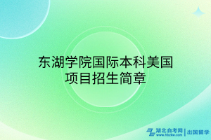 東湖學(xué)院國際本科美國項(xiàng)目招生簡章