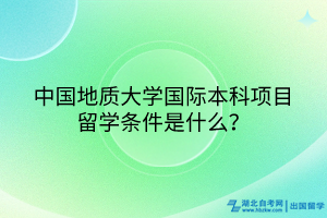 中國地質(zhì)大學(xué)國際本科項(xiàng)目留學(xué)條件是什么？