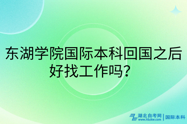 東湖學(xué)院國際本科回國之后好找工作嗎？