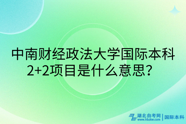 中南財(cái)經(jīng)政法大學(xué)國(guó)際本科2+2項(xiàng)目是什么意思？