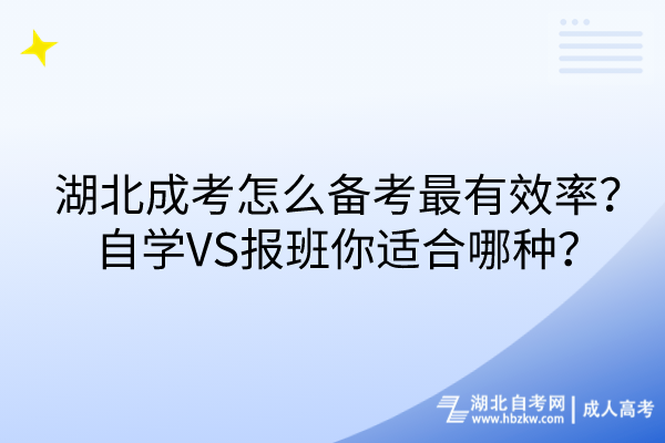 湖北成考怎么備考最有效率？自學(xué)VS報(bào)班你適合哪種？