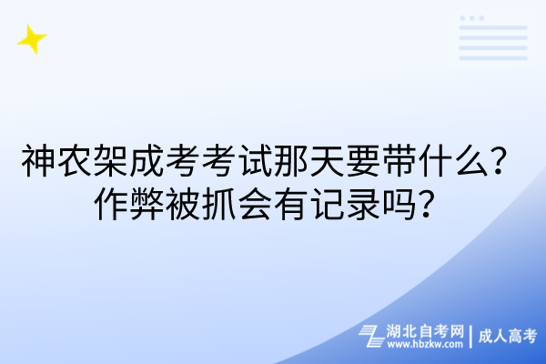 神農(nóng)架成考考試那天要帶什么？作弊被抓會(huì)有記錄嗎？
