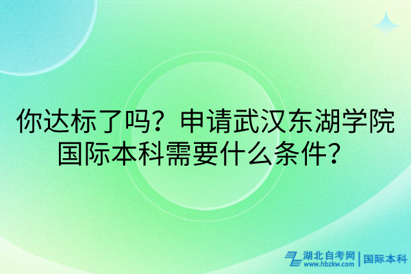 你達(dá)標(biāo)了嗎？申請(qǐng)武漢東湖學(xué)院國(guó)際本科需要什么條件？