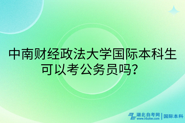 中南財經政法大學國際本科生可以考公務員嗎？