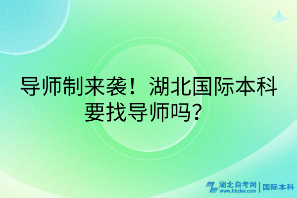 導(dǎo)師制來(lái)襲！湖北國(guó)際本科要找導(dǎo)師嗎？