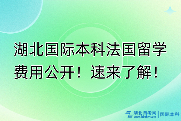 湖北國際本科法國費用公開！速來了解！