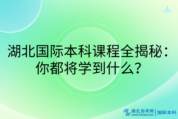 湖北國(guó)際本科課程全揭秘：你都將學(xué)到什么？