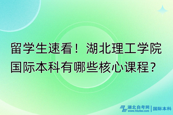 留學生速看！湖北理工學院國際本科有哪些核心課程？