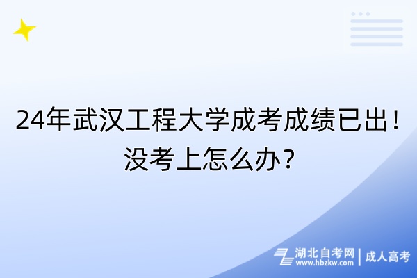 24年武漢工程大學(xué)成考成績已出！沒考上怎么辦？