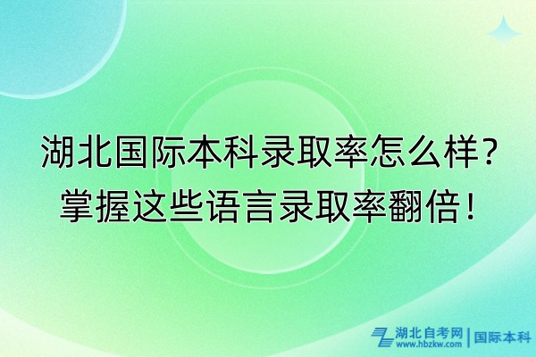 湖北國(guó)際本科錄取率怎么樣？掌握這些語(yǔ)言錄取率翻倍！