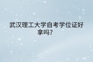 武漢理工大學(xué)自考學(xué)位證好拿嗎？